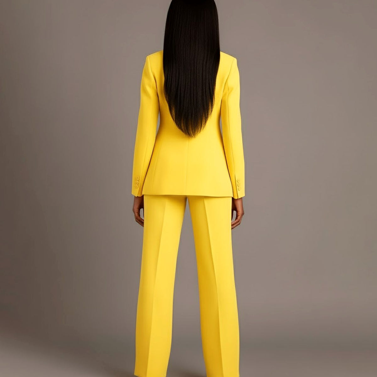 Women Tailored Single Button Blazer Wide Leg Pant Suit Set - Image 18