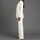 Women Tailored Single Button Blazer Wide Leg Pant Suit Set - Image 3