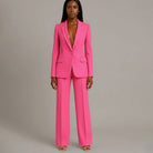 Women Tailored Single Button Blazer Wide Leg Pant Suit Set - Image 7