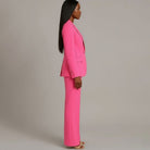 Women Tailored Single Button Blazer Wide Leg Pant Suit Set - Image 8