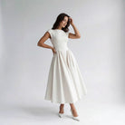 Women Sleeveless Fit and Flare Midi Dress Wedding Guest - Image 11