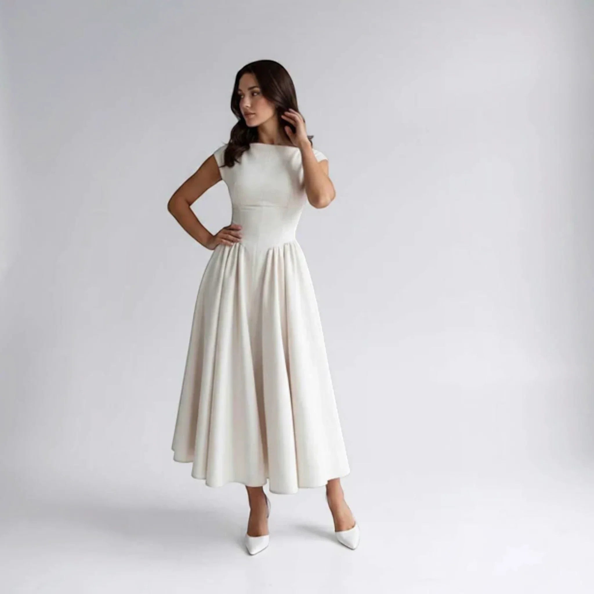 Women Sleeveless Fit and Flare Midi Dress Wedding Guest - Image 14