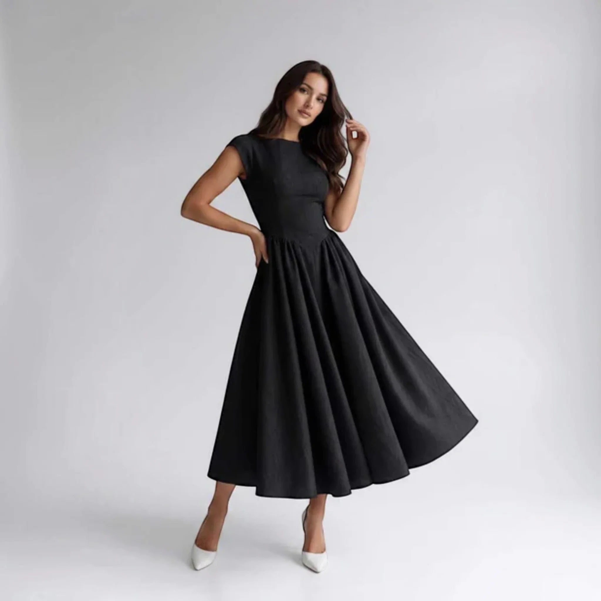 Women Sleeveless Fit and Flare Midi Dress Wedding Guest - Image 18