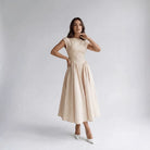 Women Sleeveless Fit and Flare Midi Dress Wedding Guest - Image 3