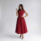 Women Sleeveless Fit and Flare Midi Dress Wedding Guest - Image 9